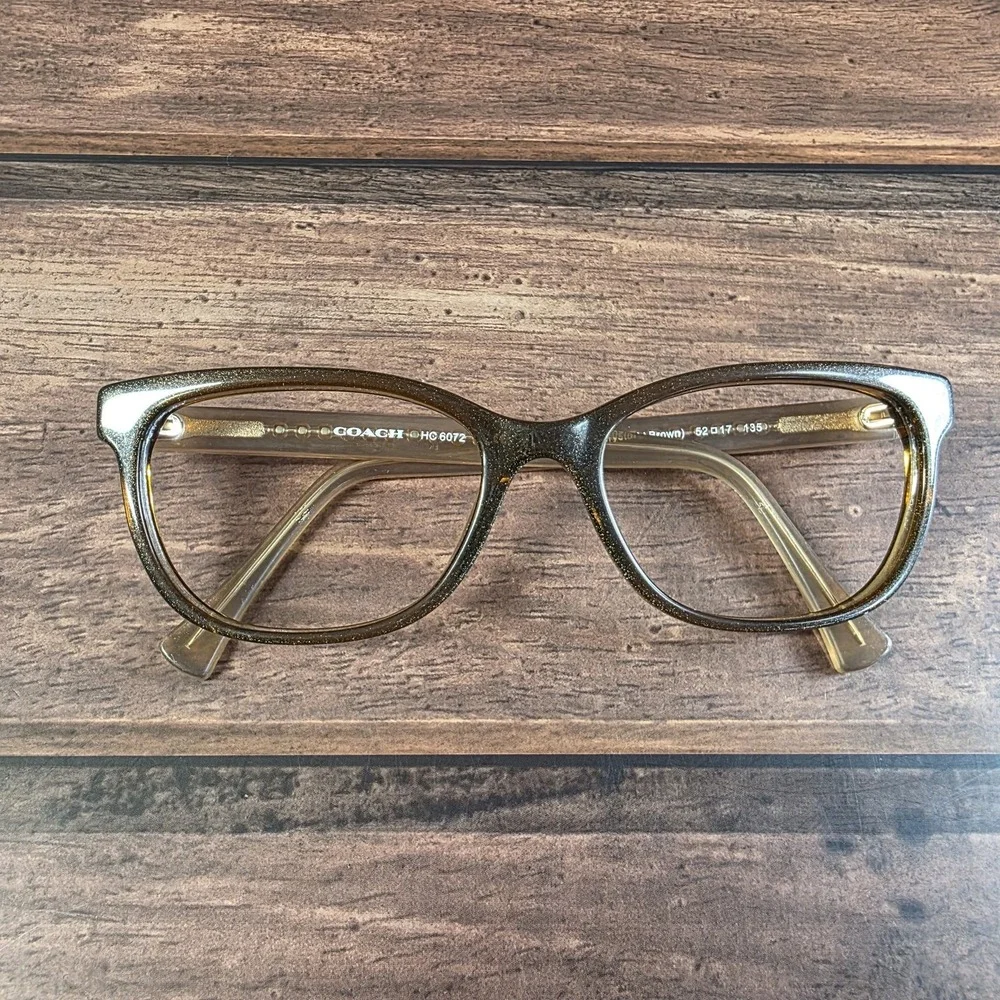 Coach HC6072 Eyeglass Frames Womens 52mm Brown Crystal Glitter 5328 Glasses Styl